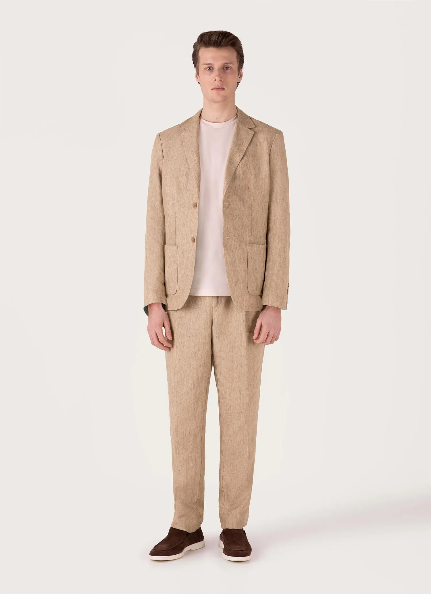 Men's Riviera Midweight T-shirt in Pastel Pink Stretch Jersey Knit