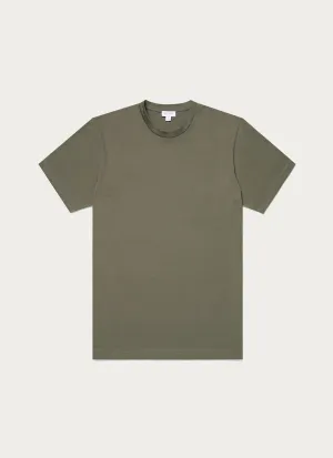 Men's Riviera Midweight T?shirt in Khaki SeamFreeShoulders