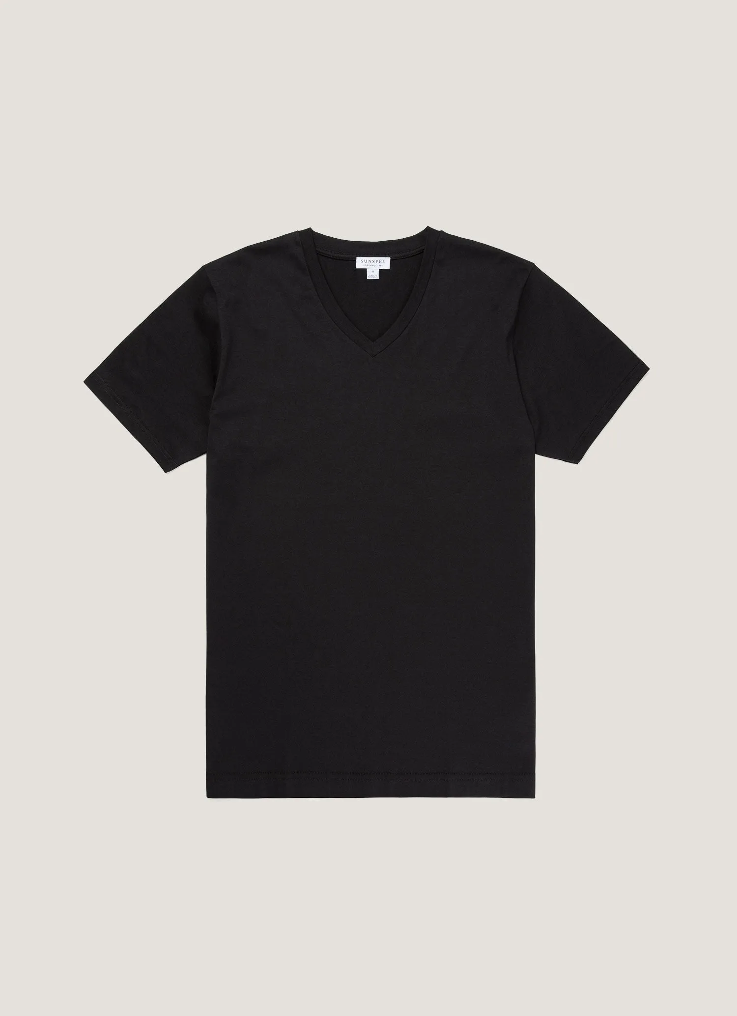 Round neck simplicity Men's Riviera V-neck T-shirt in Black