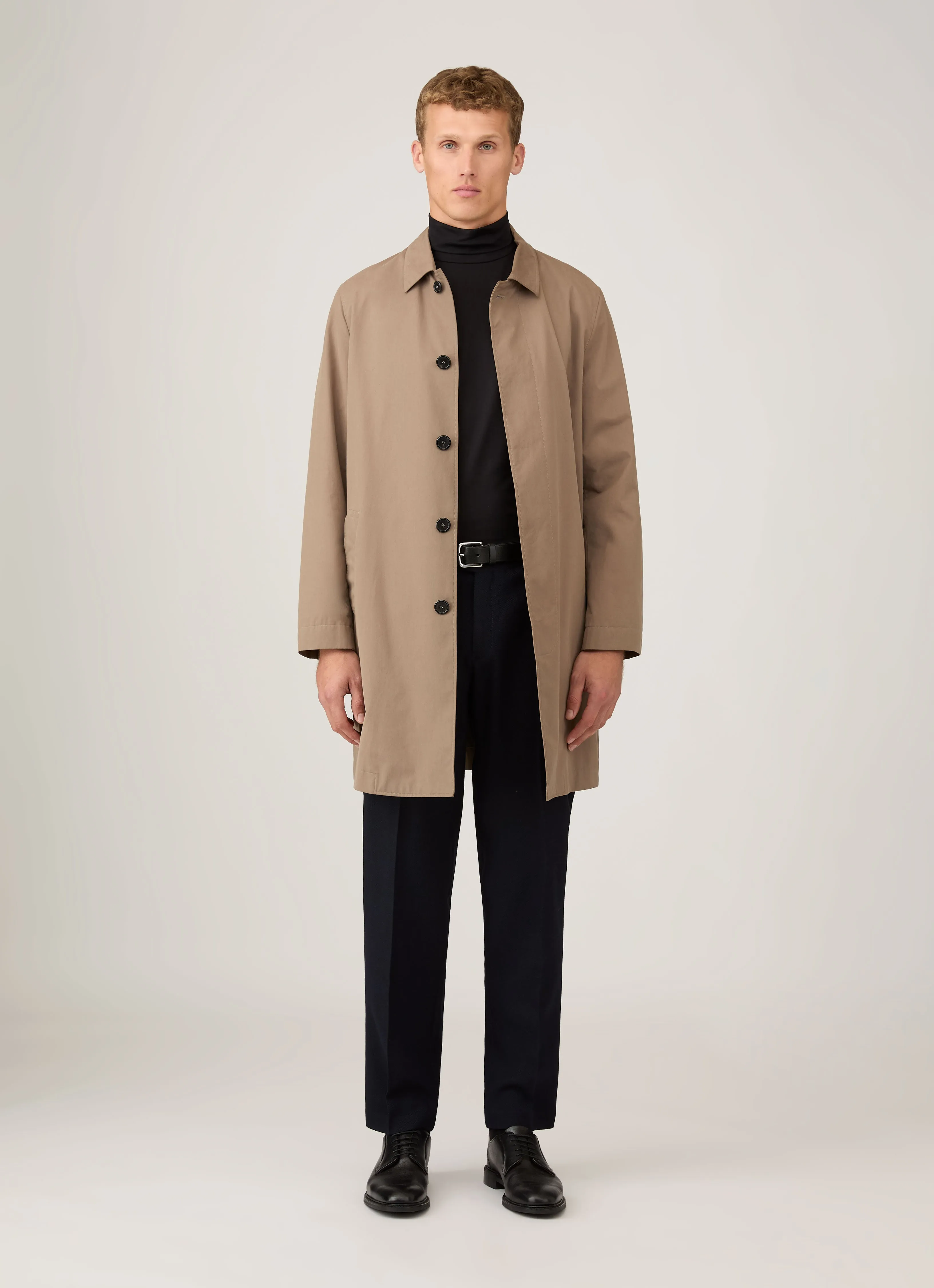 Men's Roll Neck Heavyweight T-shirt in Black Lightweight Layer Soft and breathable