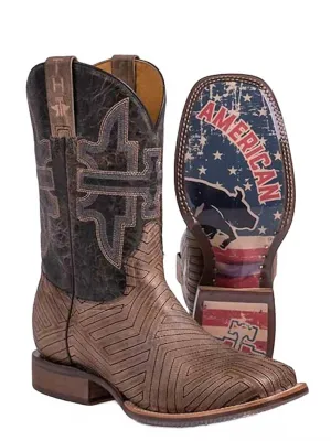 Men's Rowdy With American Rodeo Sole Boots In Brown Opera Night