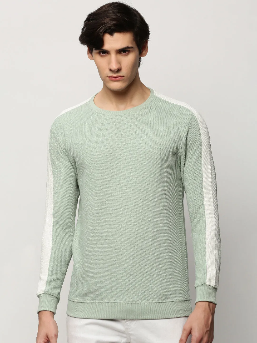 Men's Sea Green Round Neck Cotton Sweatshirt product festival wearability