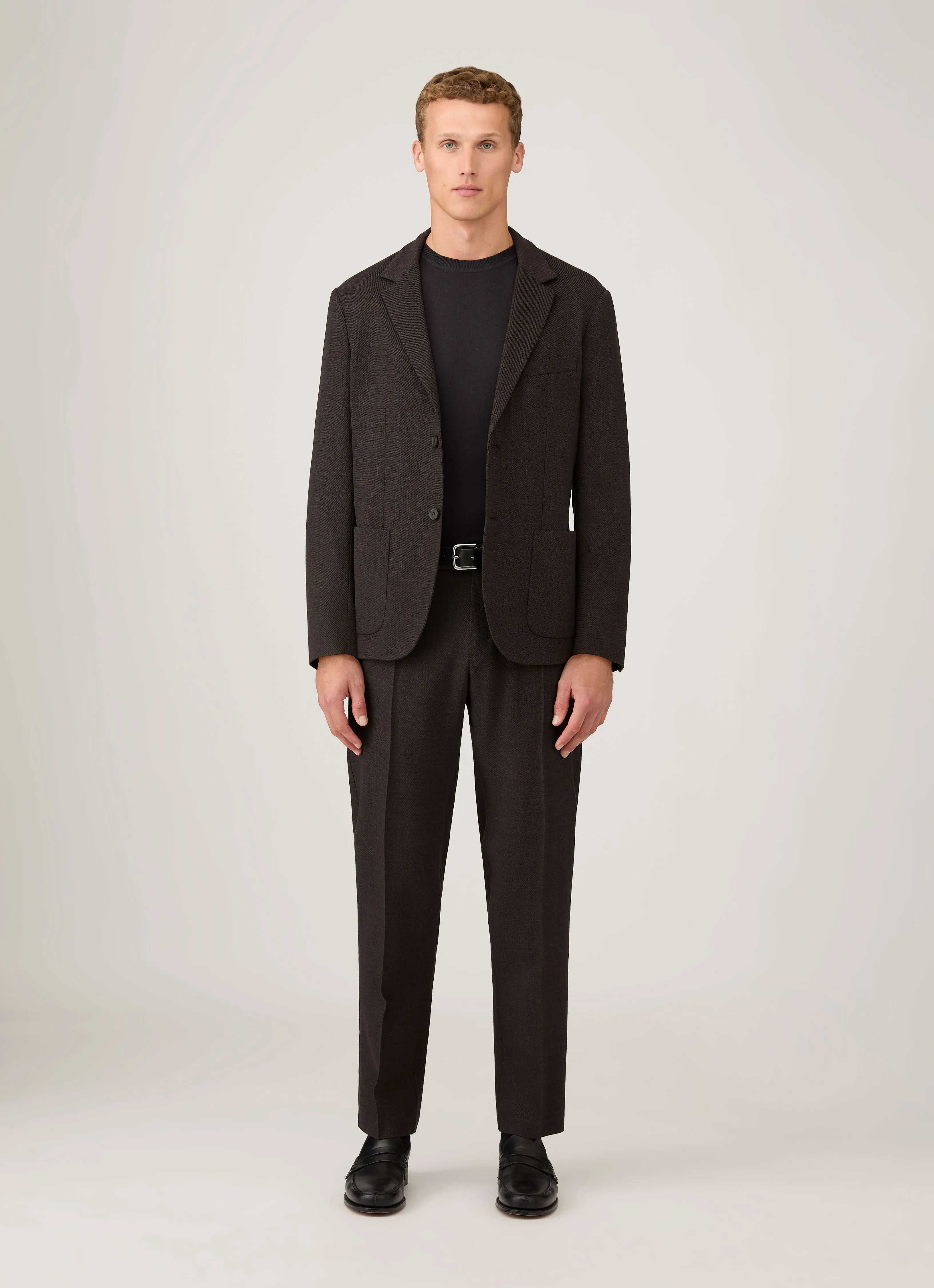 Men's Sea Island Cashmere Crew Neck Jumper in Black Smart Layer