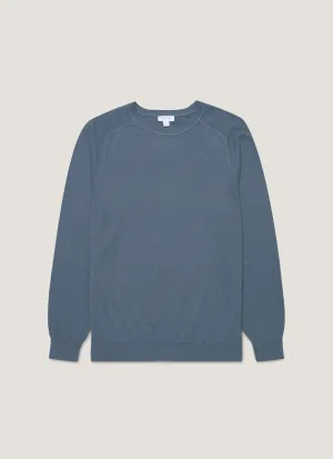 Casual Cool Men's Sea Island Cashmere Crew Neck Jumper in Slate Blue