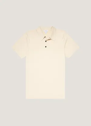Men's Sea Island Cotton Knit Polo Shirt in Undyed Odor Resistant