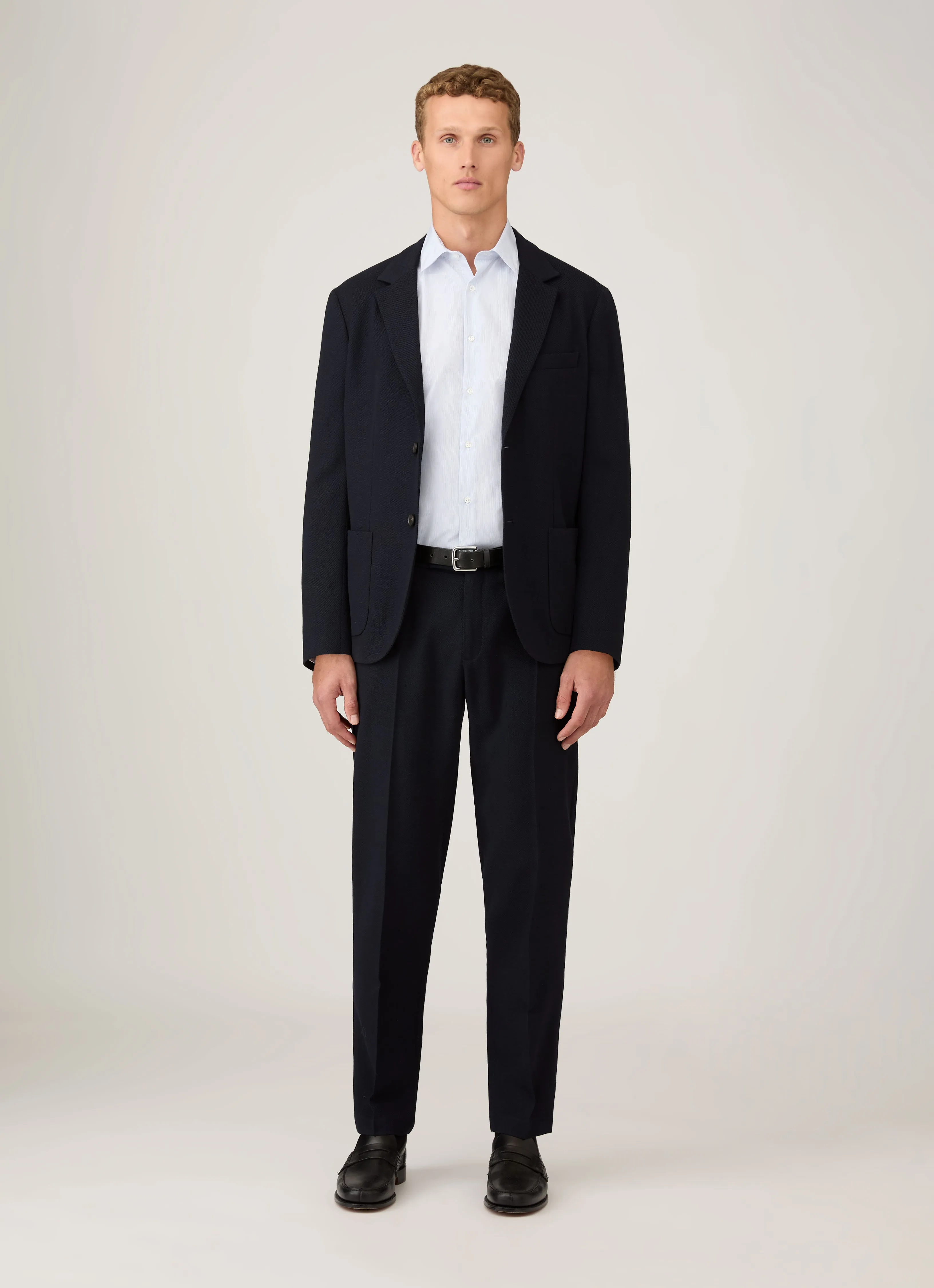 Men's Sea Island Cotton Shirt in Ink Blue cyber monday