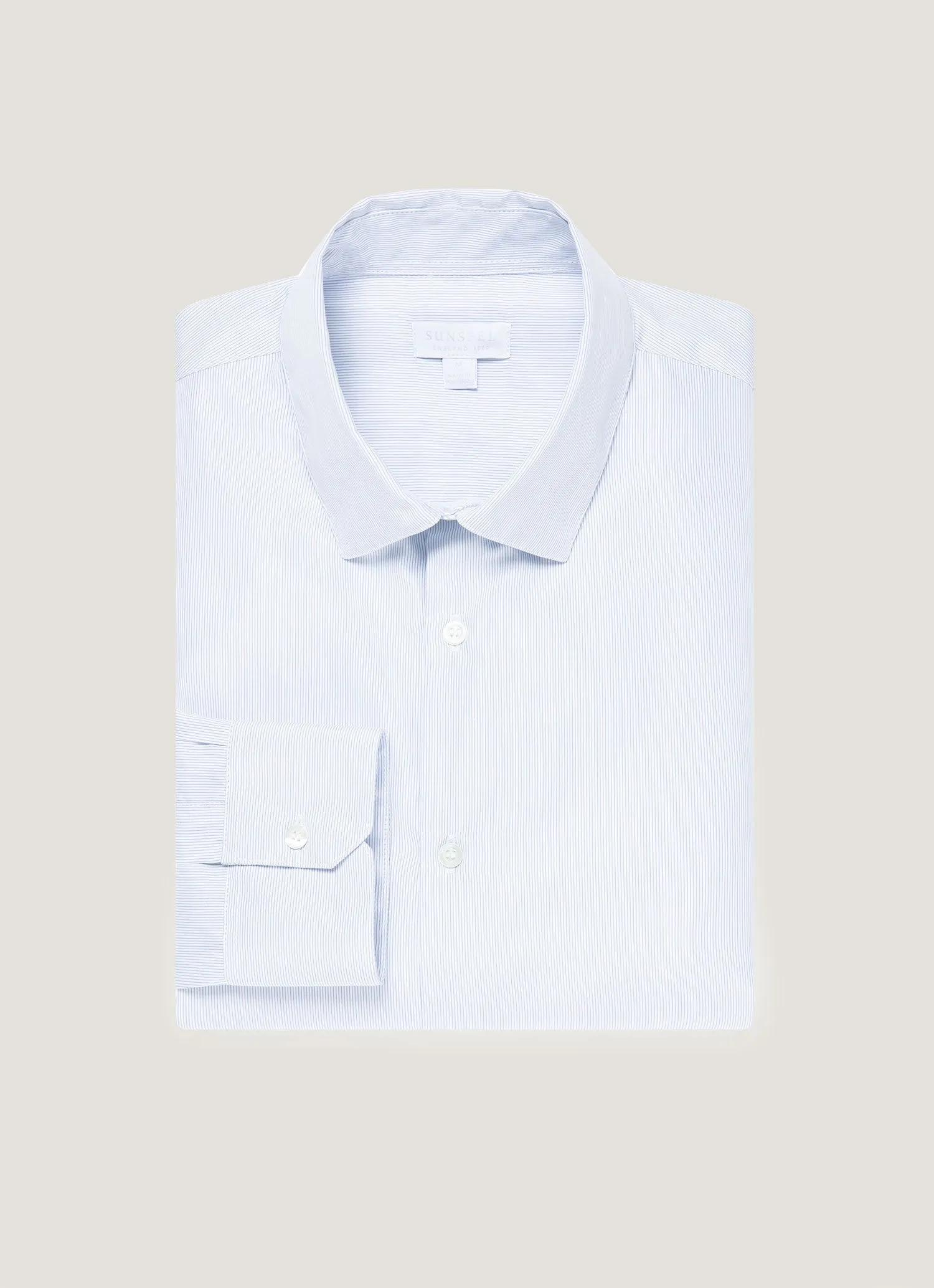 Men's Sea Island Cotton Shirt in Ink Blue EasyCareFabric Everyday Flex