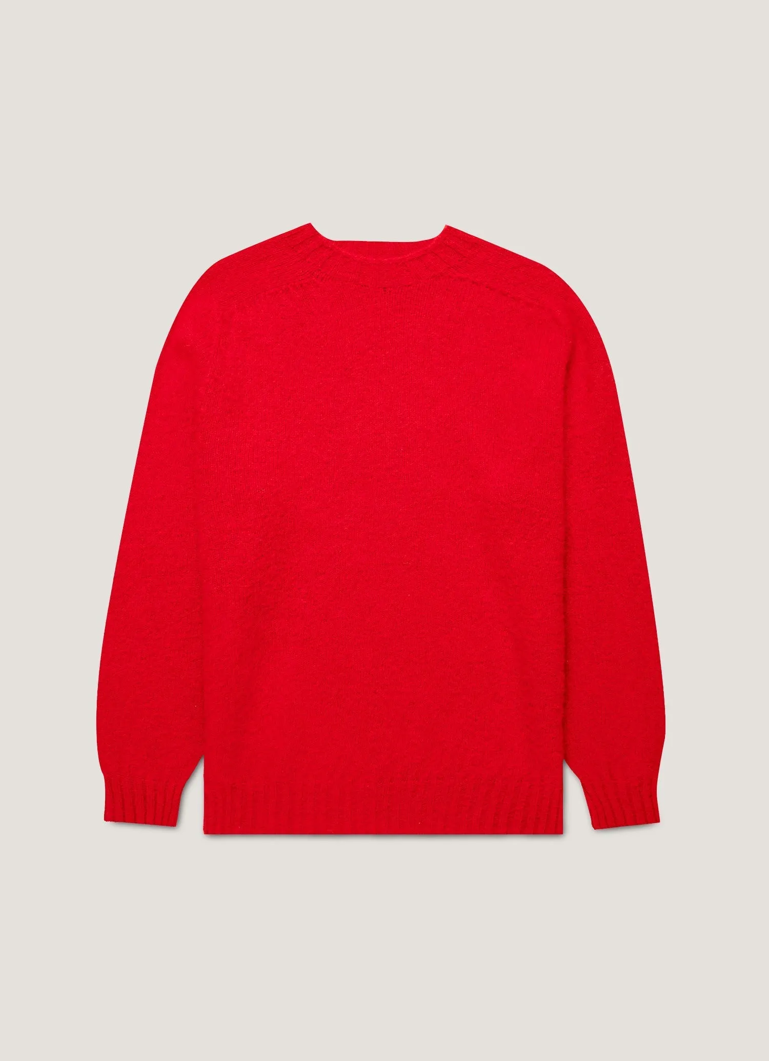 Men's Shetland Crew Neck Jumper in Bright Red Hypoallergenic Fiber Bamboo Fiber Composition