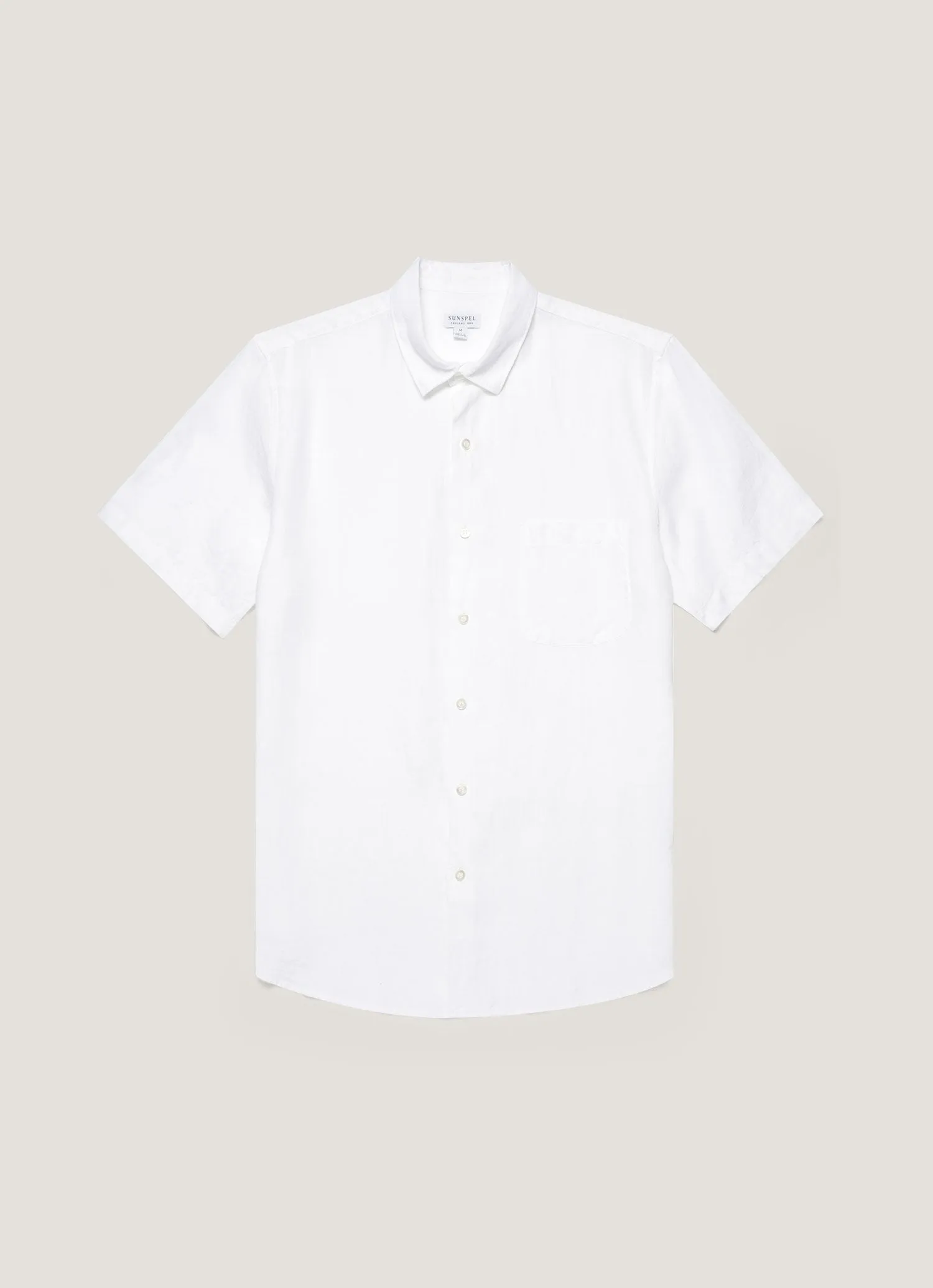 Casual Comfort Wear Men's Short Sleeve Linen Shirt in White