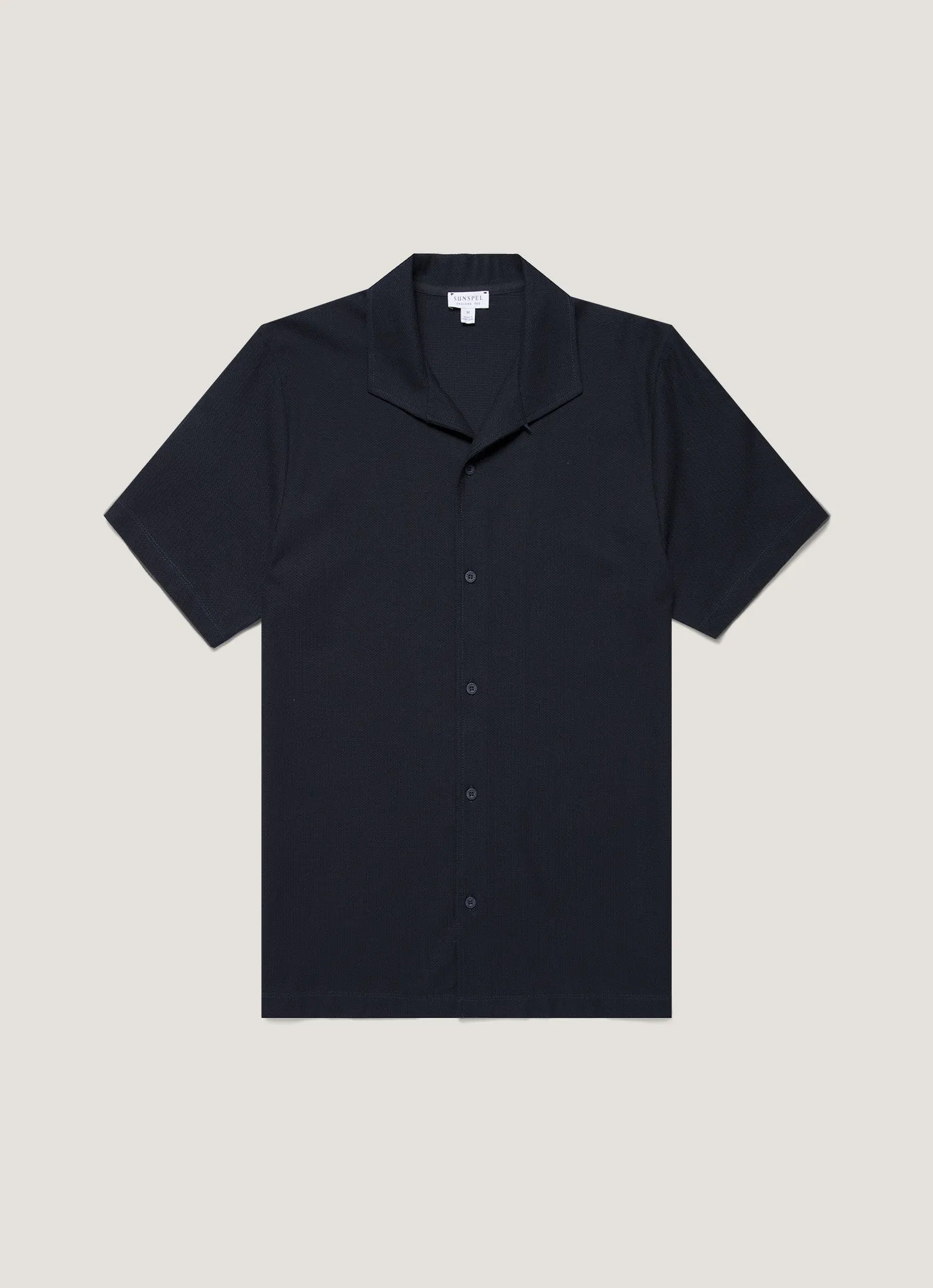 Perfect Comfort Relaxed Fit Design Men's Short Sleeve Textured Jersey Shirt in Midnight Navy