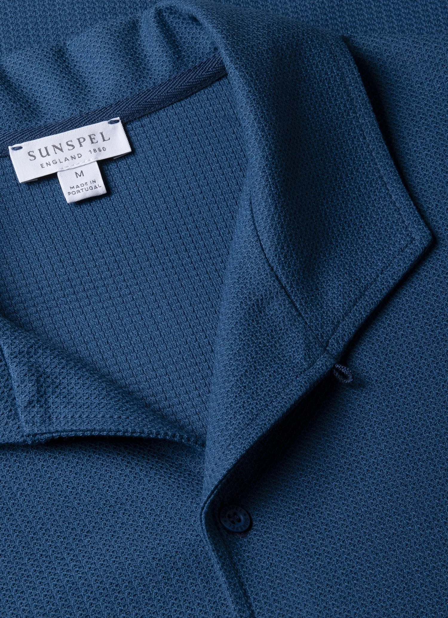 Chill Wear oversized but not shapeless Men's Short Sleeve Textured Jersey Shirt in Soft Denim