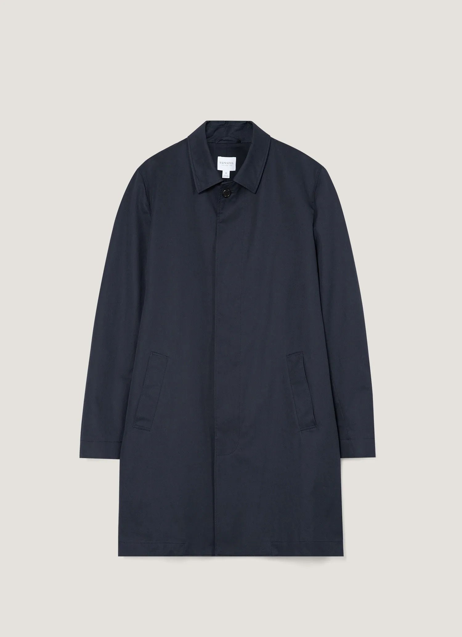 Men's Showerproof Cotton Mac in Navy Weatherproof Shell