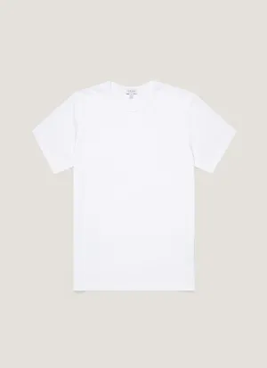Gym clothing V neck elegance Men's Single Jersey T-shirt in White
