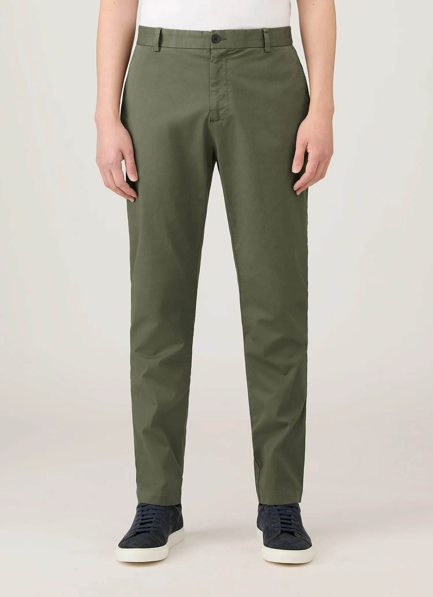 Casual Comfort Wear Sustainable Material Blend Men's Slim Fit Chino in Khaki