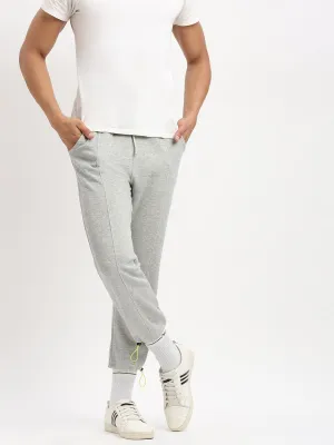 Men's Slim Fit Solid Grey Track Pant Quick Release Buckle Breathable mesh lining