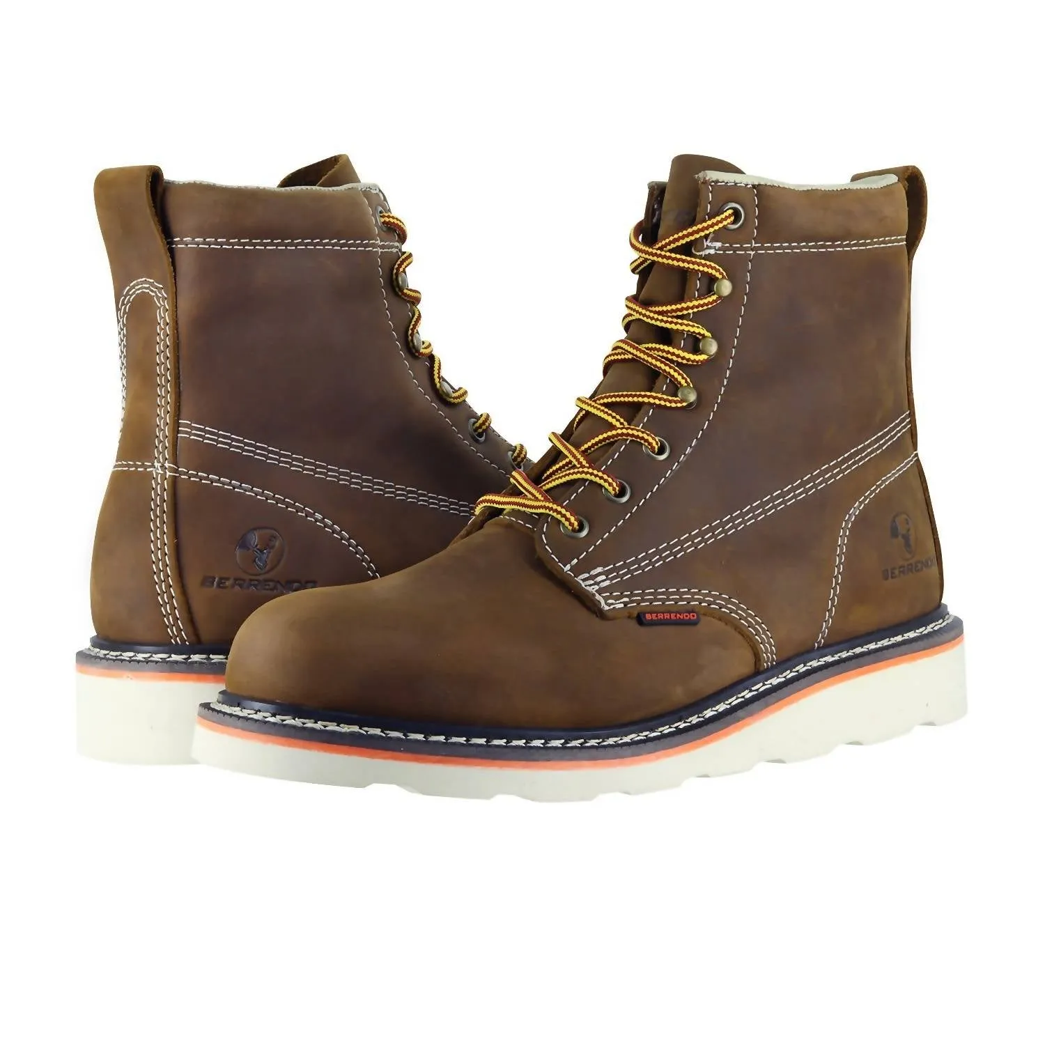 windproof Men's Soft Toe Work Boots Safety Footwear Electrical Hazard Rated In Brown