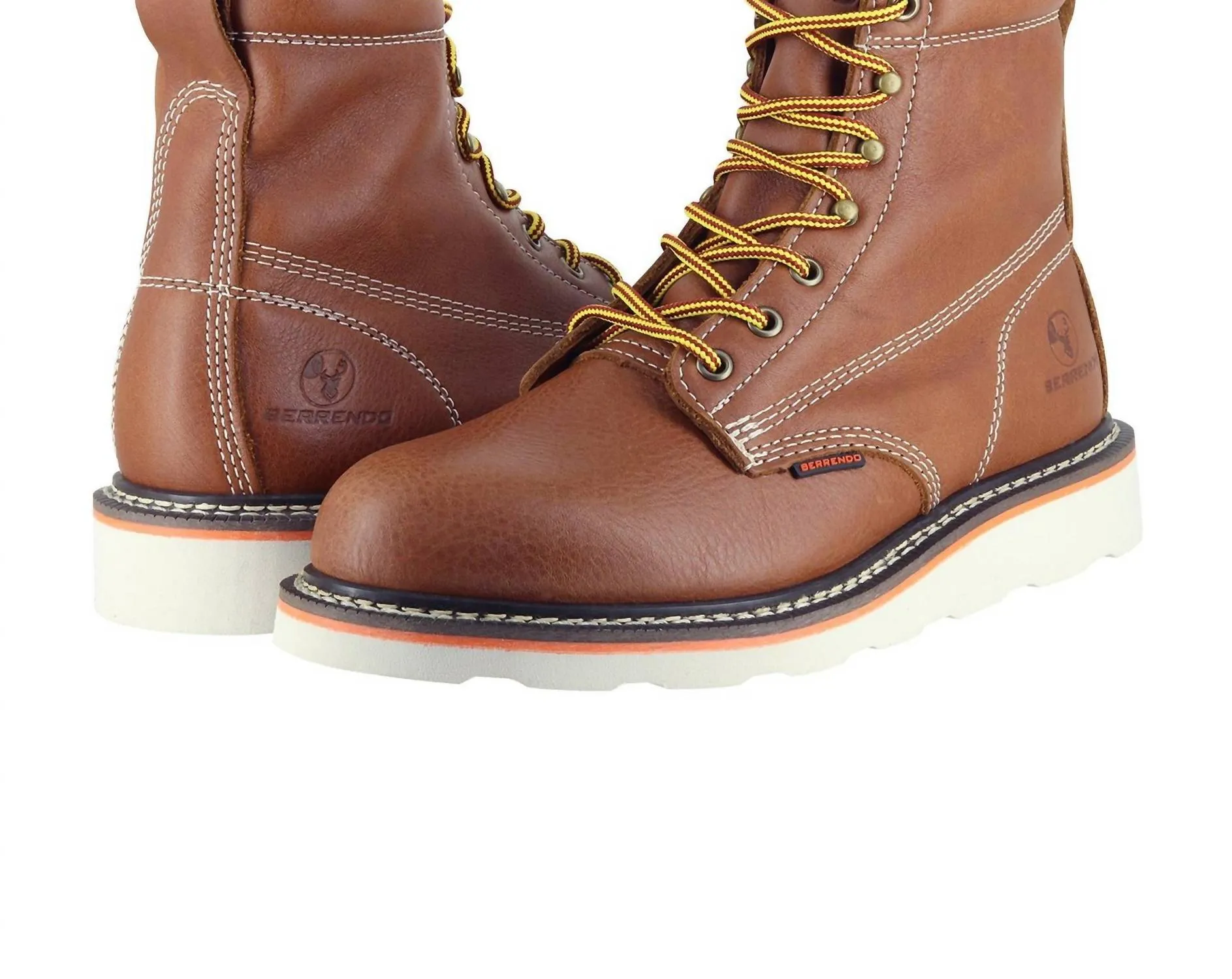 Men's Soft Toe Work Boots Safety Footwear Electrical Hazard Rated In Rust Fine Work Clean Cut