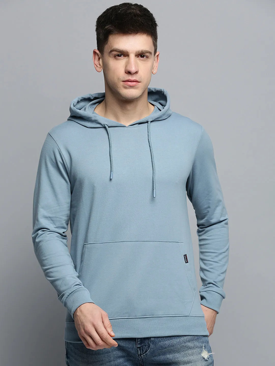 Men's Solid Blue Hoodie Comfortable Hoodie Comfy All Day