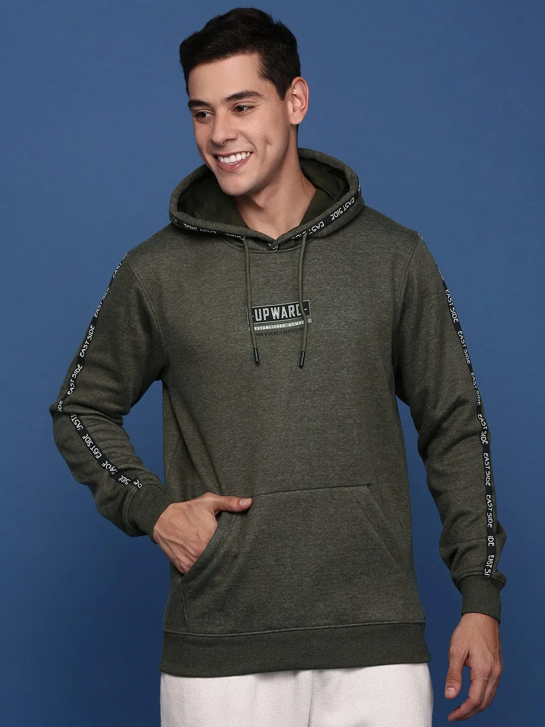 Men's Solid Olive Hoodie Chill Apparel
