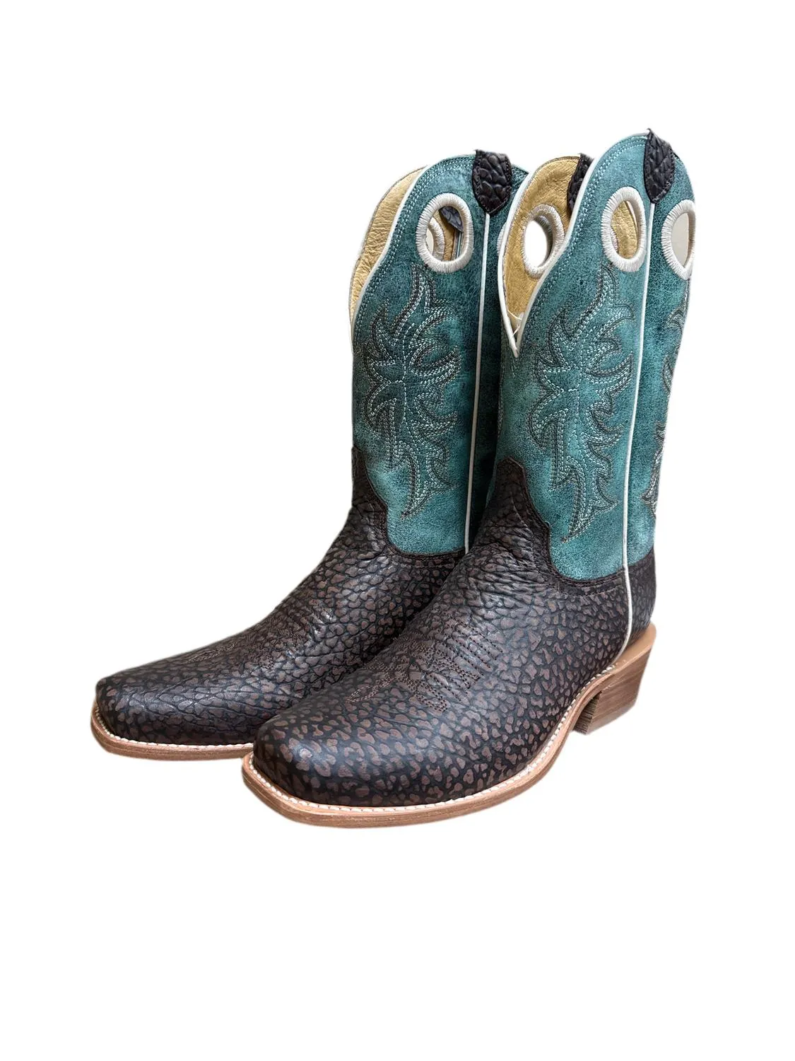 Men's Square Toe Cowboy Boots In Brown Warm Office