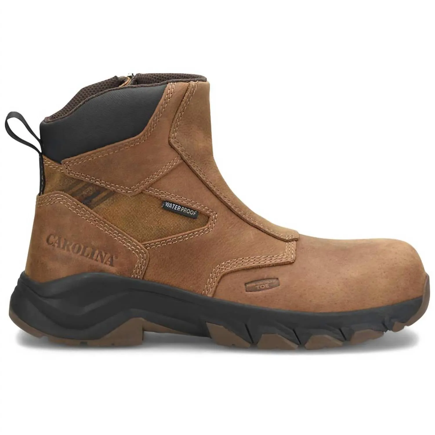 Soft Leather Seamless Stitching Men's Subframe 6" Composite Toe Work Boots In Brown