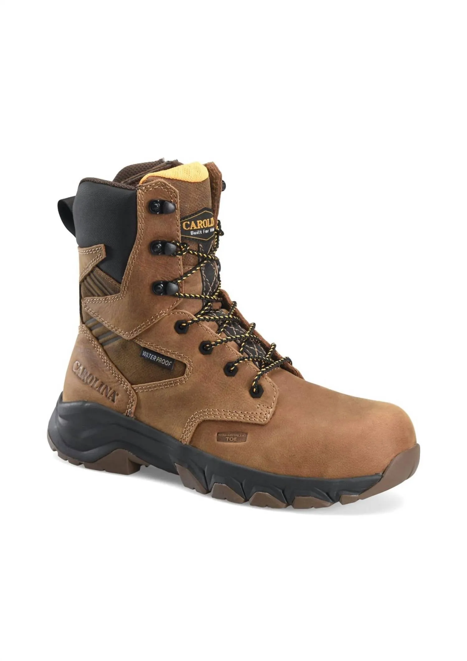 Men's Subframe Waterproof Work Boots In Brown Private Office Brushed Finish
