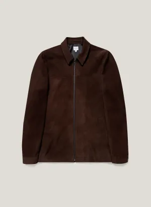 Modular Design Men's Suede Harrington Jacket in Cocoa