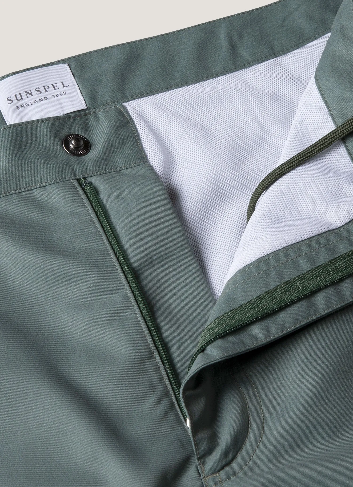 shrink-resistant Men's Tailored Swim Shorts in Dusk Green