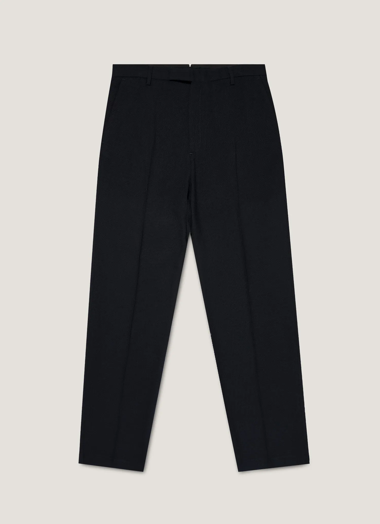 Men's Textured Wool Trouser in Navy SustainableManufacturing