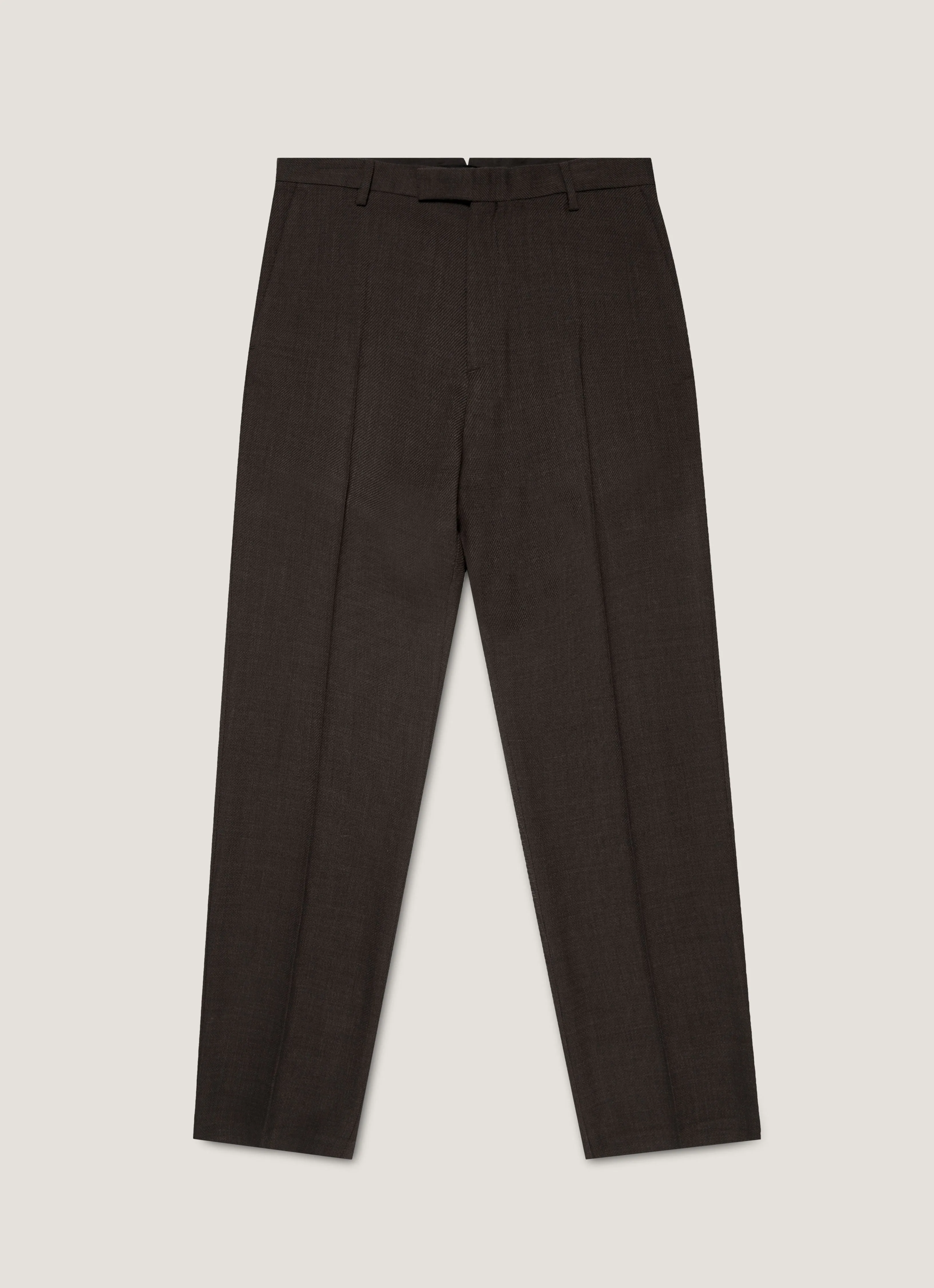 Men's Textured Wool Trouser in Truffle Wrinkle resistant fabric Functional Fashion