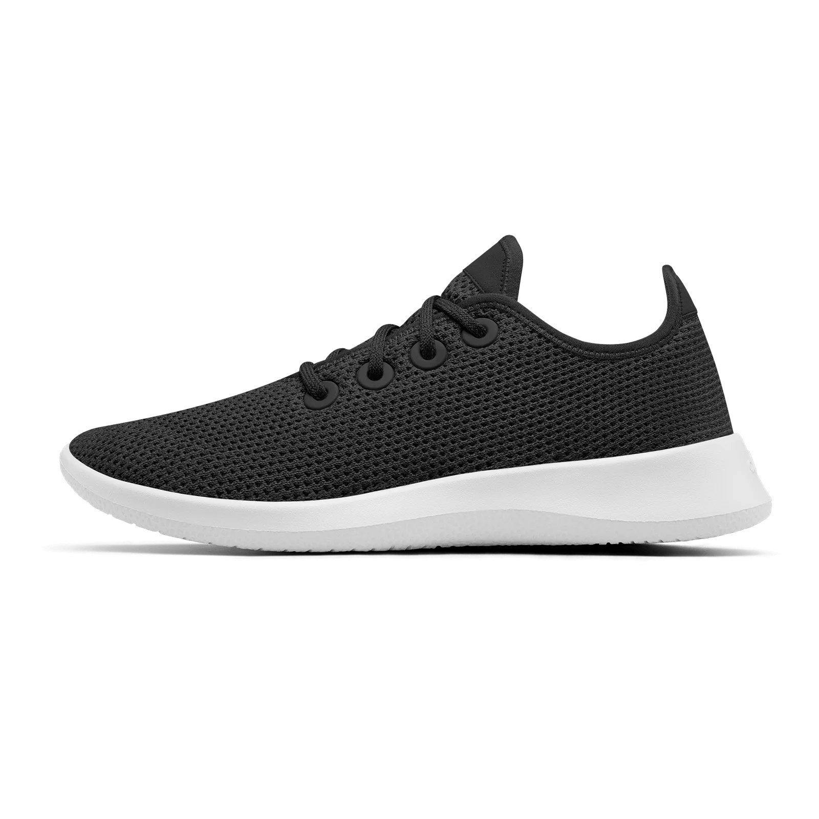 Minimal Touch LaceUp Men's Tree Runner - Jet Black (White Sole)