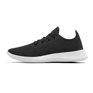 Minimal Touch LaceUp Men's Tree Runner - Jet Black (White Sole)