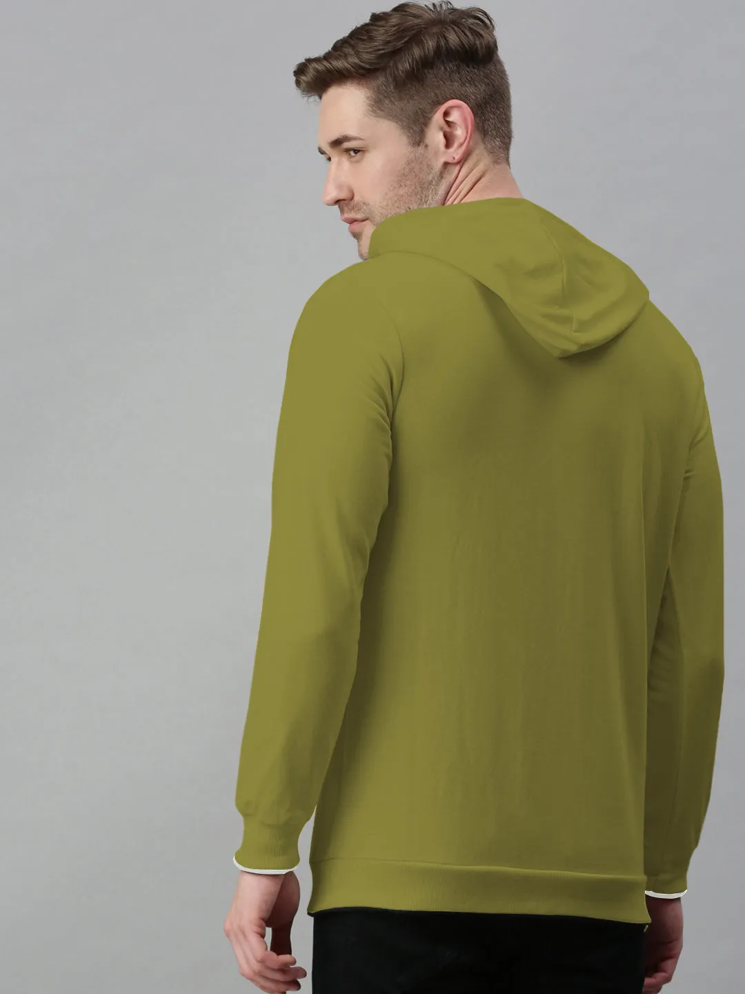 Men's Typography Dark Green Hoodie with Kangaroo Pocket product scarf warmth Anti Odor