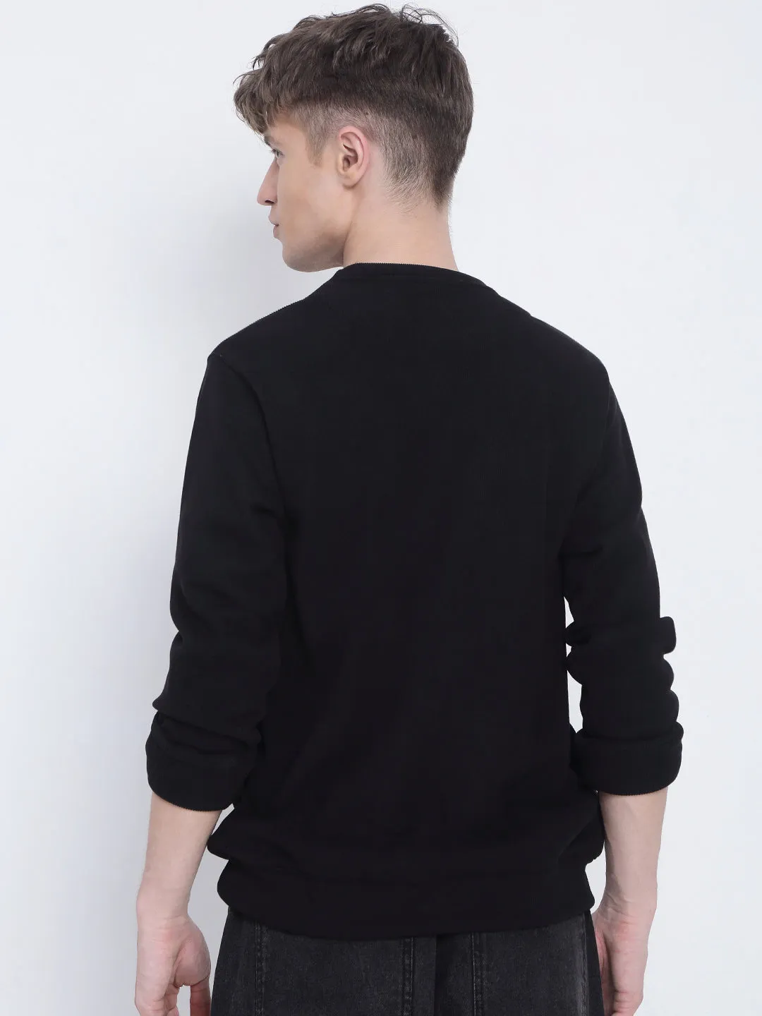 Urban Hoodie right for spring Men's Typography Printed Black Sweatshirt