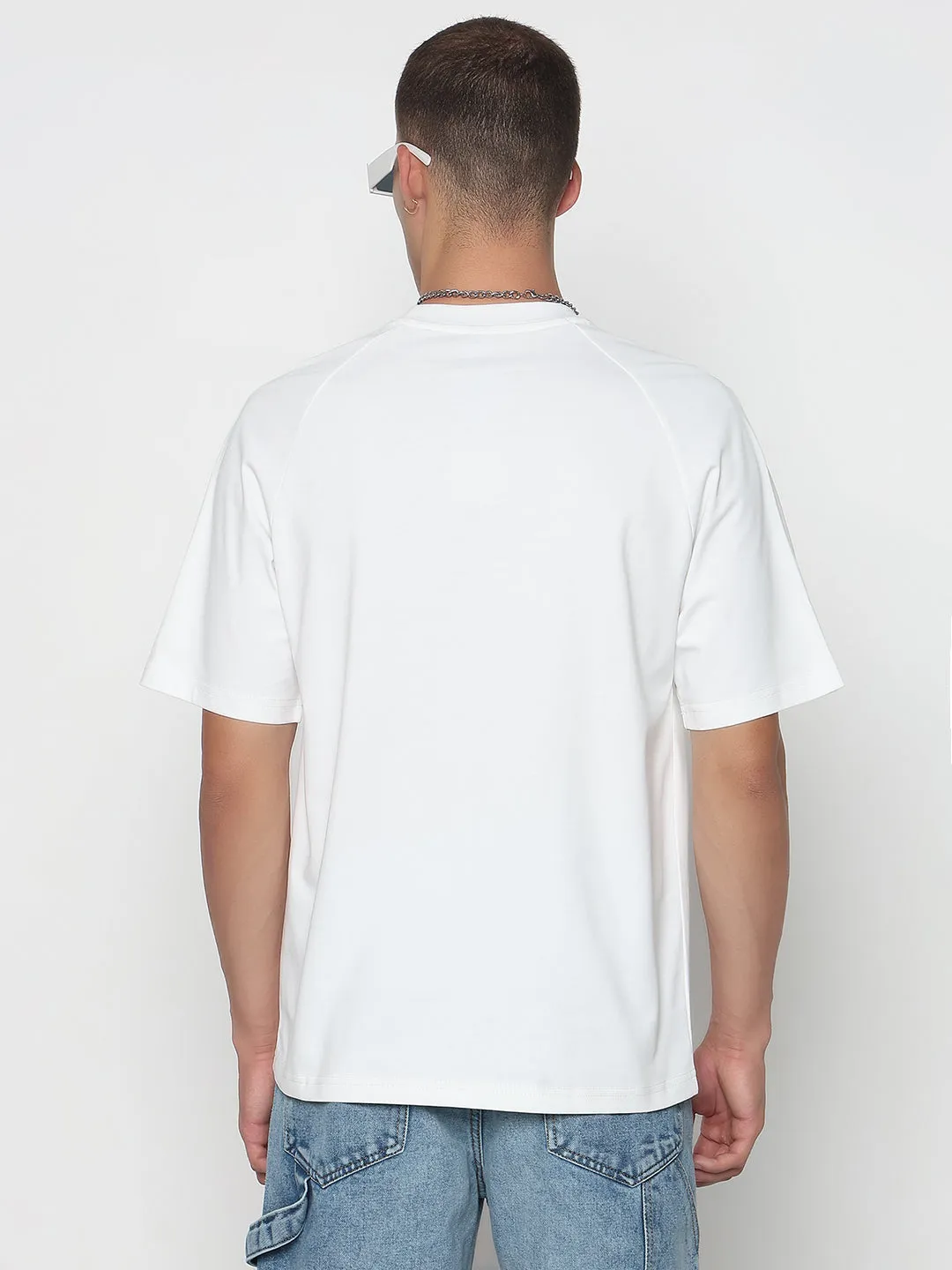 Men's Typography Printed White Regular Fit T-Shirt Hypoallergenic Fibers