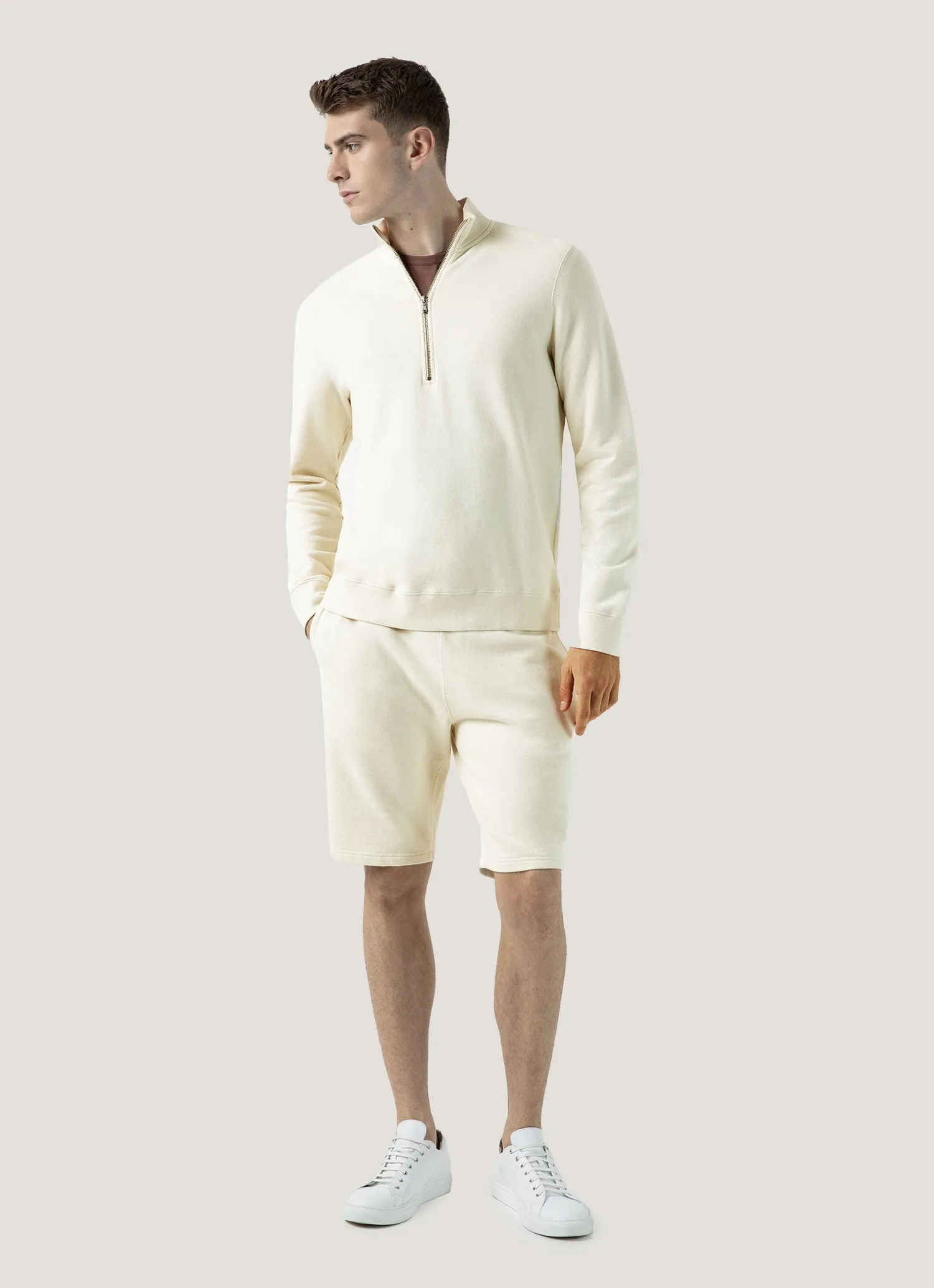 Men's Undyed Loopback Shorts in Undyed Ventilated Panels