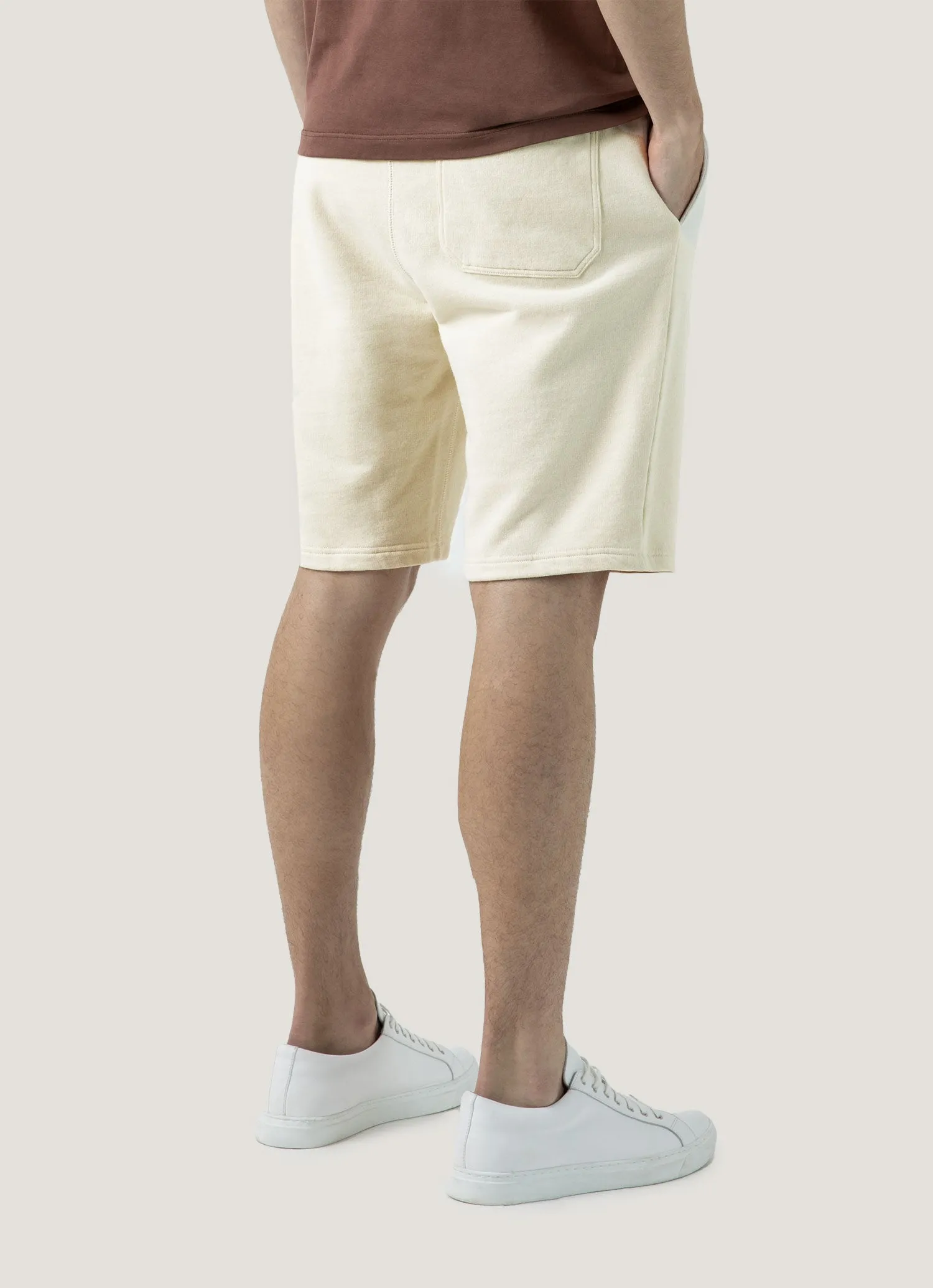 Men's Undyed Loopback Shorts in Undyed Double Stitched Seams