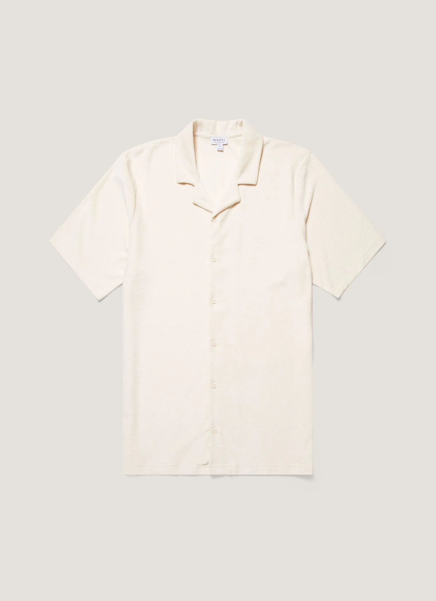 Comfort Design Layer Ready Fit Men's Undyed Towelling Camp Collar Shirt in Undyed