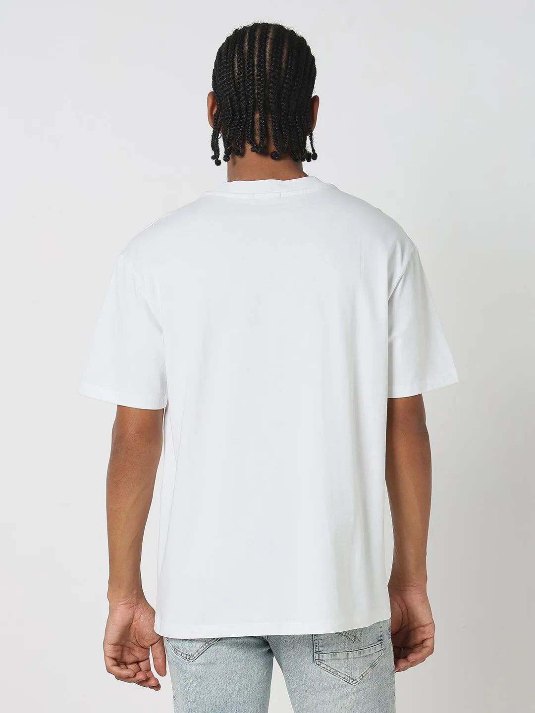 Fantasy Glow Windproof Fabric Men's White & Green Vintage Wash T-Shirt