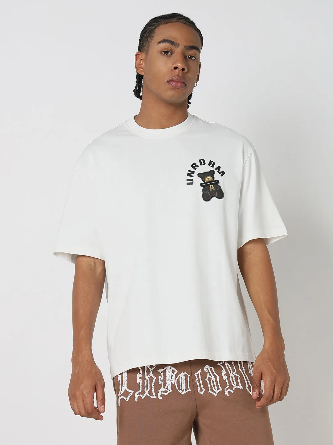 QuickEvaporation Carry Ease Men's White Casual Graphic Printed T-Shirt