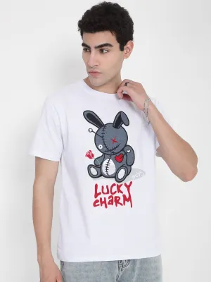 Men's White Graphic Printed Regular Fit T-Shirt Tight Core Brave Mode