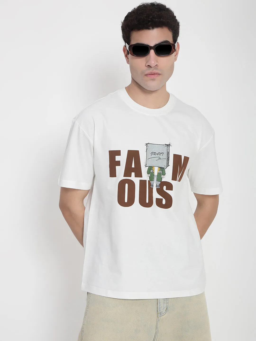 Men's White Graphic Printed T-Shirt Kind Soul Modern Boots