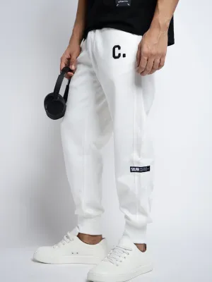Low Rise Fit Men's White Relaxed Fit Joggers