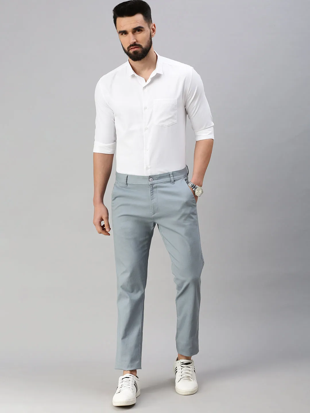 Men's White Solid Slim Fit Shirt Spirit Core Neo Mode