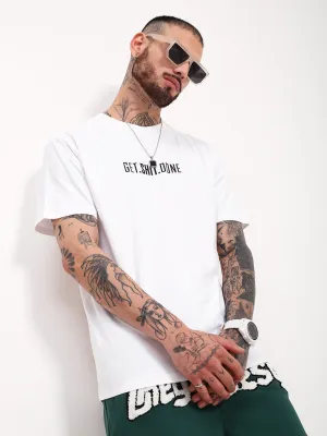 comfort test Fresh Look Men's White Typography Printed Cotton T-Shirt