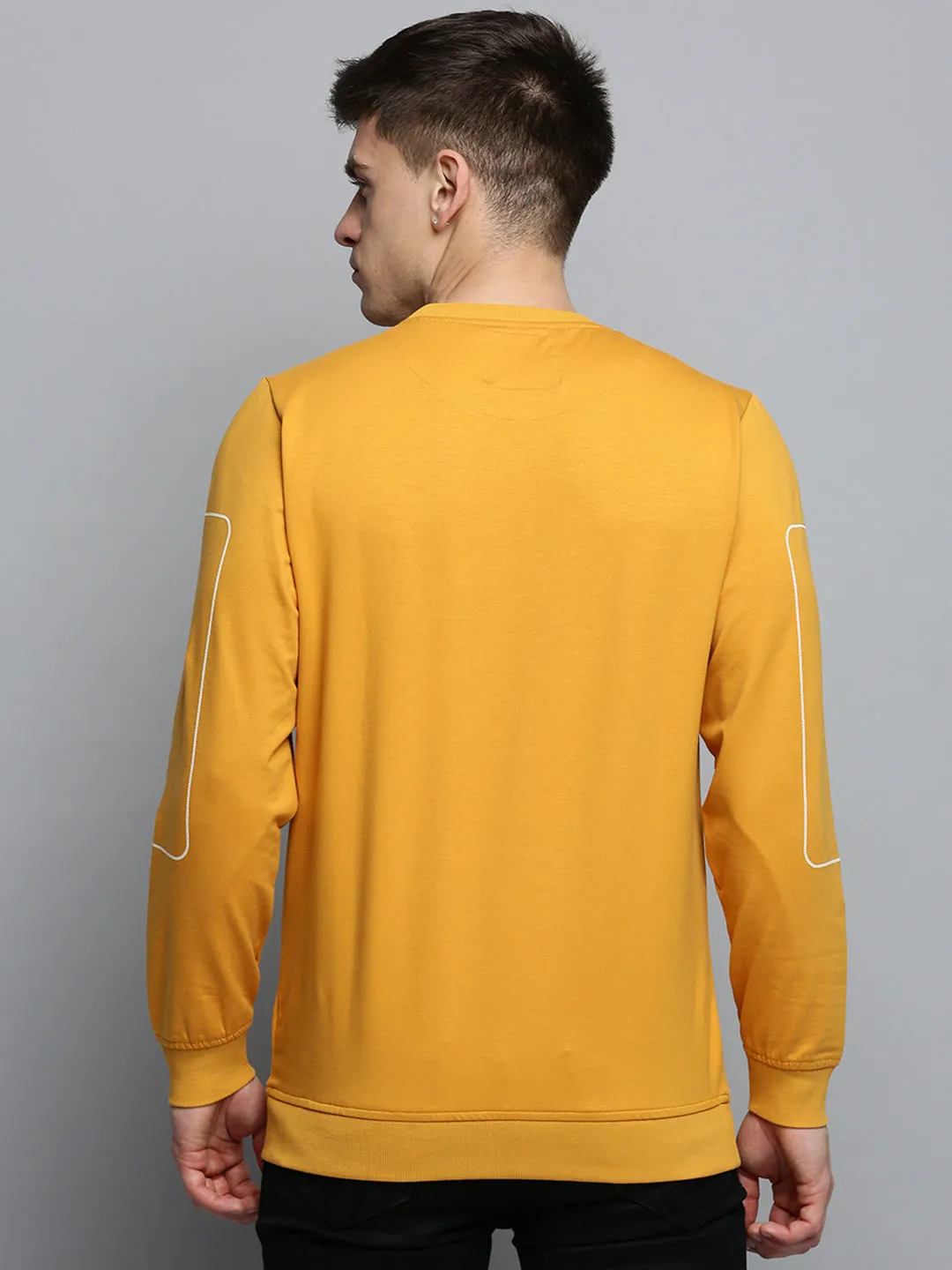 Men's Yellow Typography Printed Sweatshirt Timeless Bold
