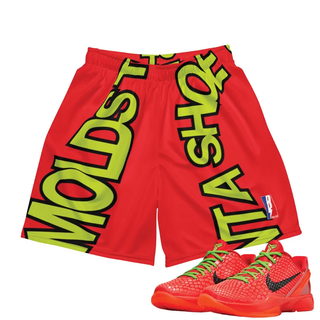 Ergonomic Pattern Cutting Reverse Grinch "All I Want" Basketball Mesh Shorts