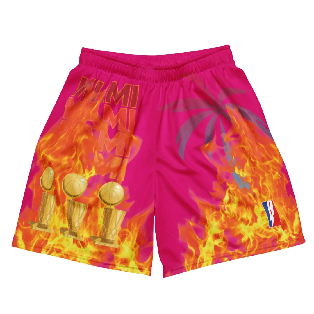 MIAMI FLAMES HEAT MESH SHORTS Reflective Safety Stripes