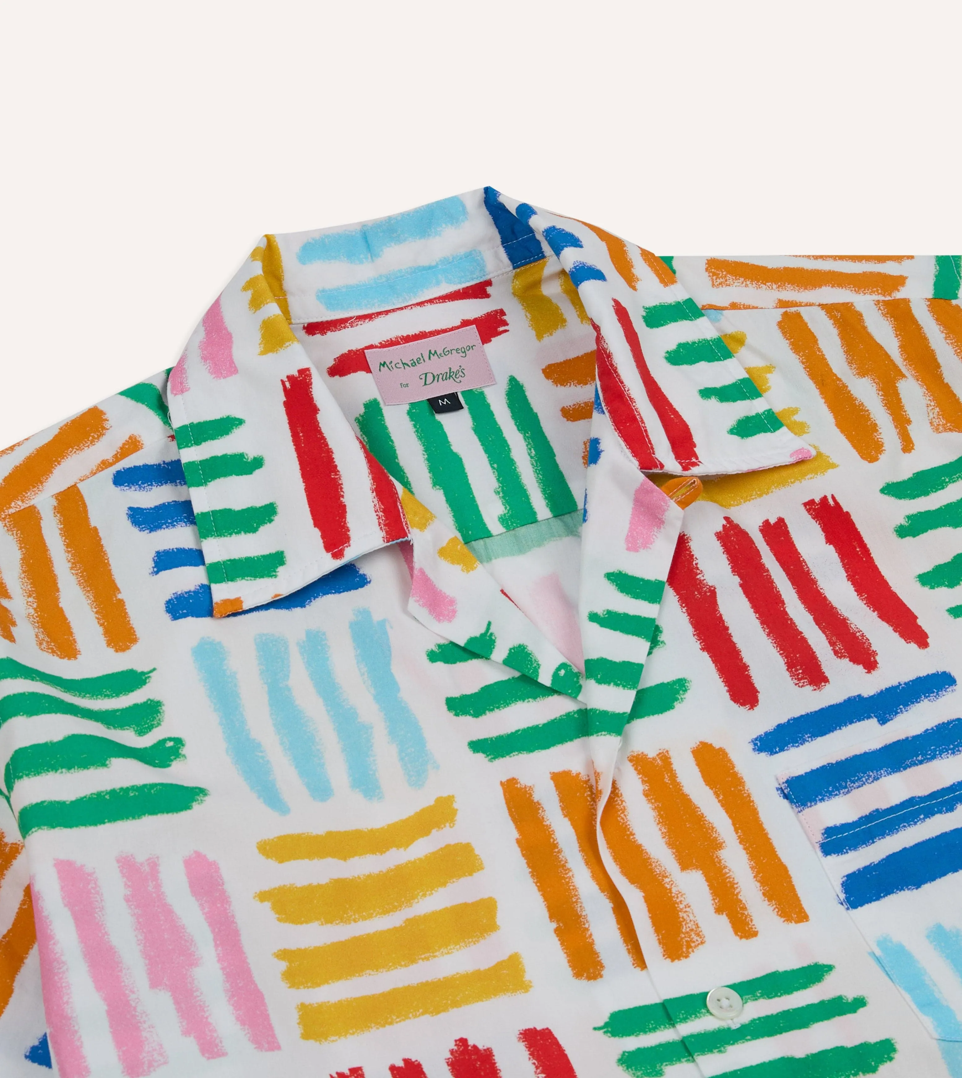 Michael McGregor for Drake's Check Camp Collar Shirt Versatile and Stylish GentleWashResistance