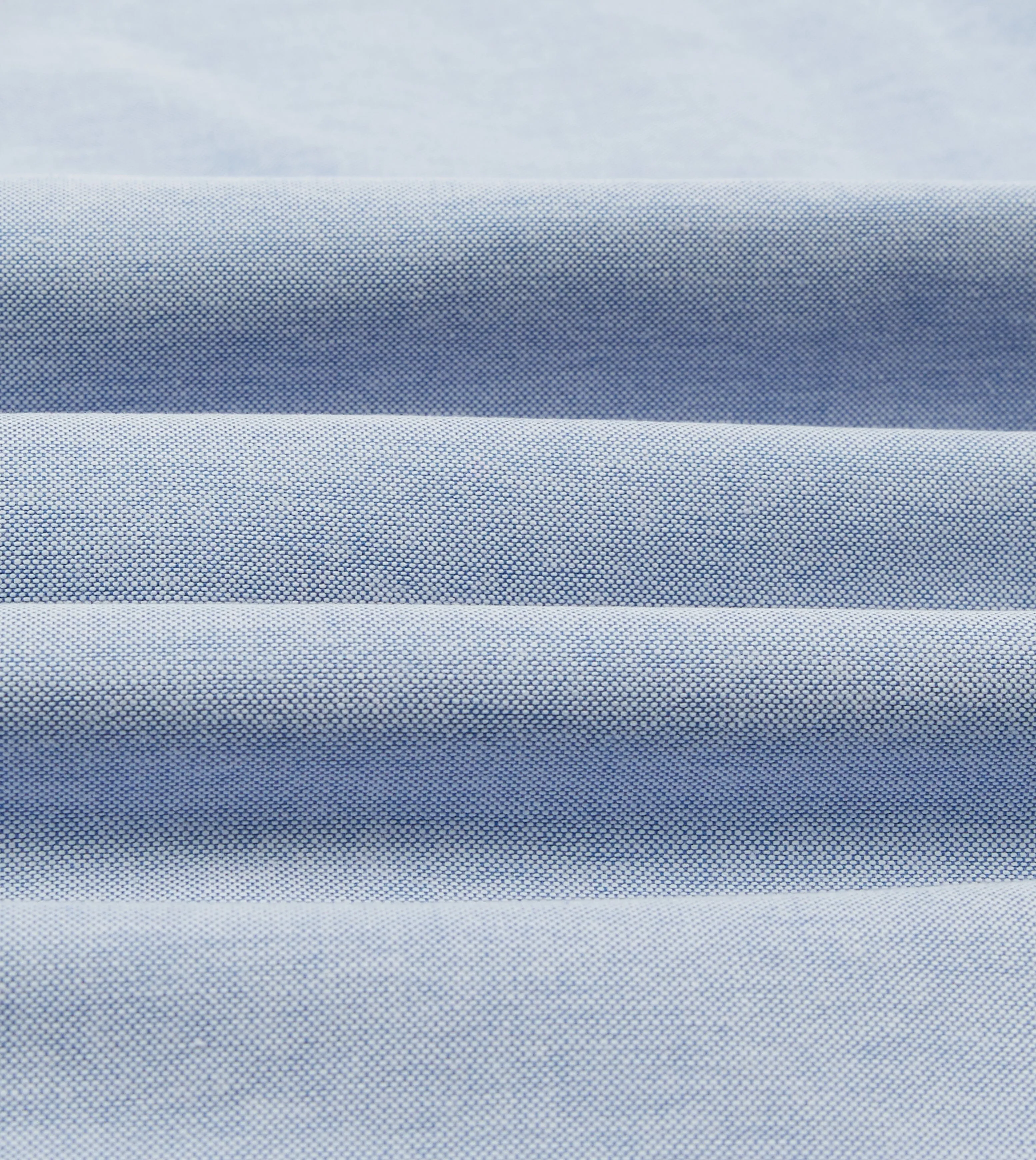 Mid-Blue Cotton Oxford Cloth Button-Down Shirt All-Purpose Comfort